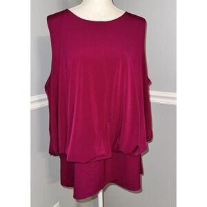 New Lane Bryant Top Size 18/20 Blouse Stretchy Band Hem Sleeveless Round Neck‎
